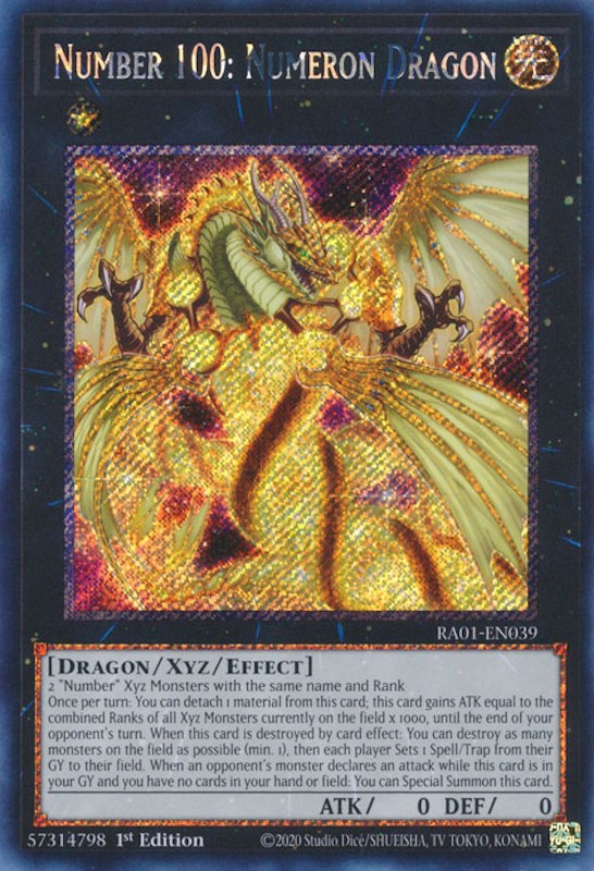 Number 100: Numeron Dragon (Platinum Secret Rare) (RA01-EN039) [25th Anniversary Rarity Collection]