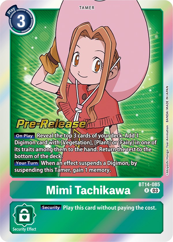 Mimi Tachikawa (BT14-085 R) [Blast Ace Pre-Release Cards]
