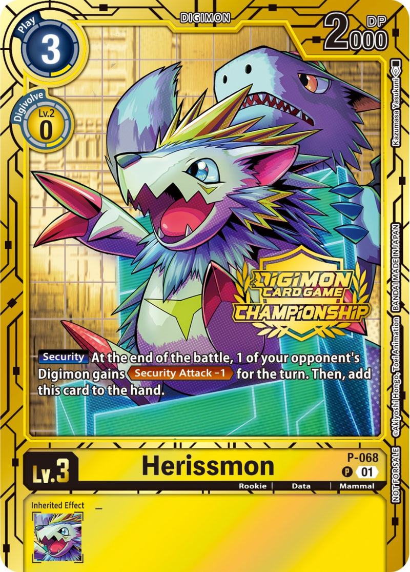 Herissmon - P-068 (Championship 2023 Gold Card Set) (P-068 P) [Digimon Promotion Cards]