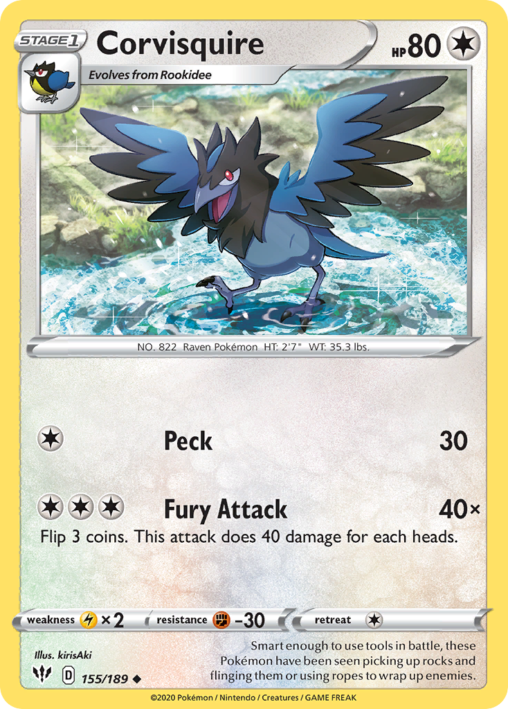 Corvisquire (155/189) [SWSH03: Darkness Ablaze]