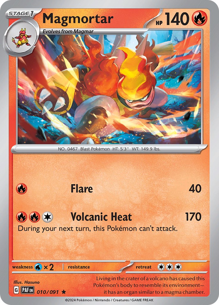 Magmortar (010/091) [SV: Paldean Fates]