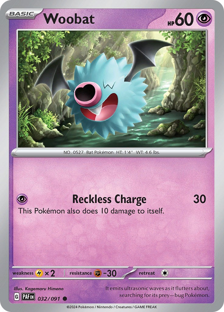 Woobat (032/091) [SV: Paldean Fates]