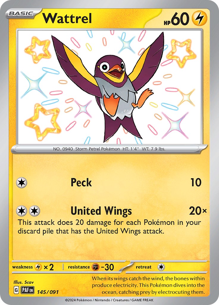 Wattrel (145/091) [SV: Paldean Fates]