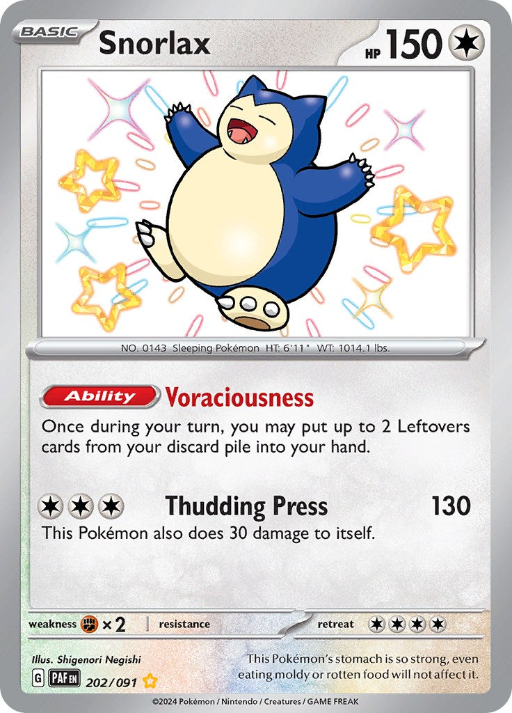 Snorlax (202/091) [SV: Paldean Fates]