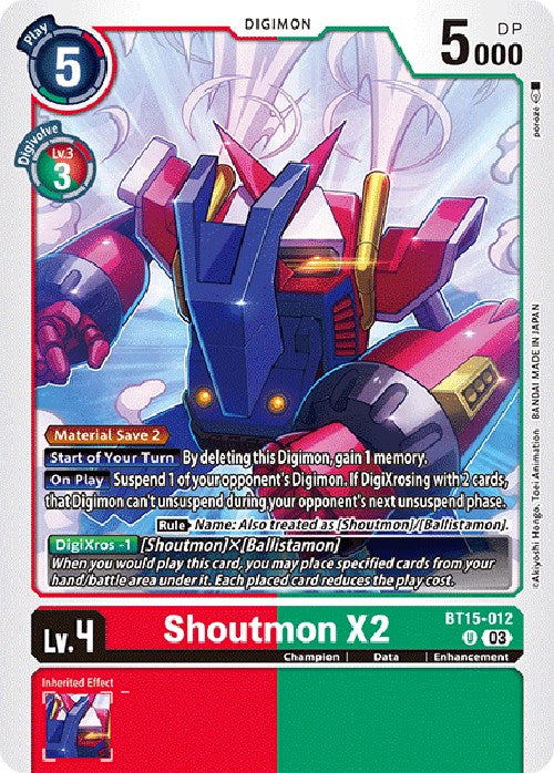 Shoutmon X2 (BT15-012 U) [Exceed Apocalypse]