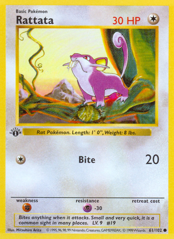 Rattata (061/102) [Base Set (Shadowless)]