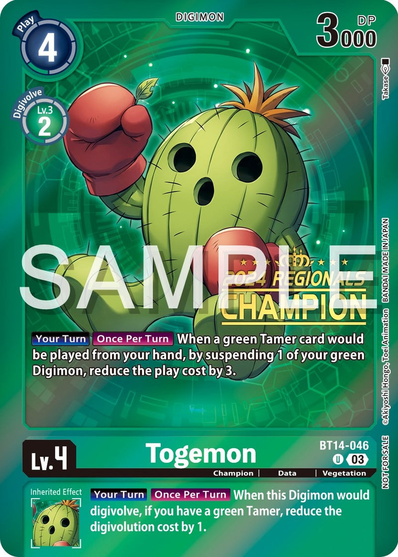 Togemon (2024 Regionals Champion) (BT14-046 U) [Blast Ace]