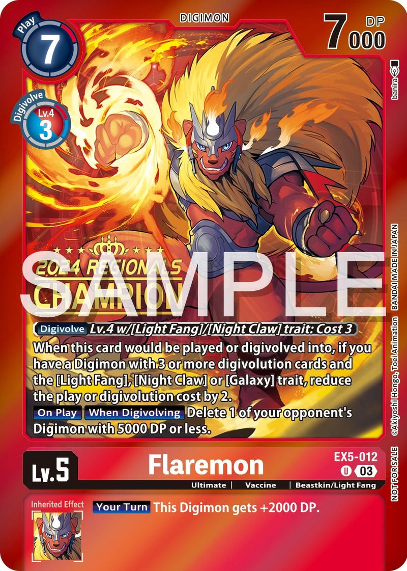 Flaremon (2024 Regionals Champion) (EX5-012 U) [Animal Colosseum]