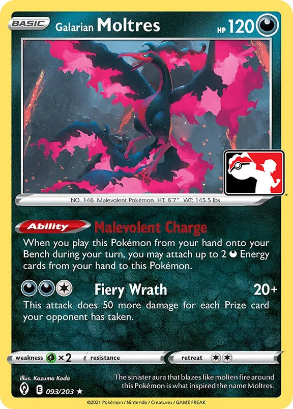 Galarian Moltres (093/203) [Prize Pack Series Cards]