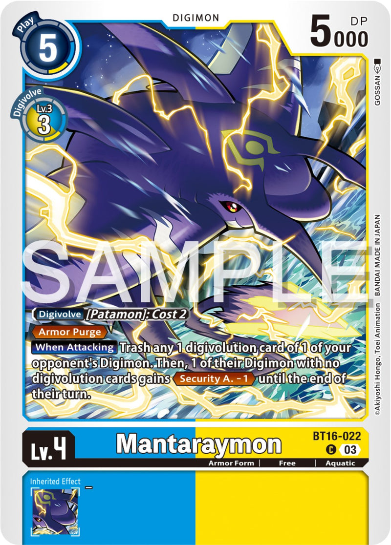 Mantaraymon (BT16-022 C) [Beginning Observer]