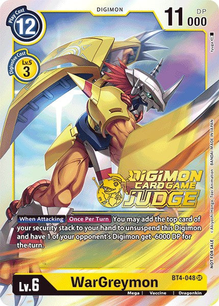 WarGreymon (Judge Pack 1) (BT4-048 SR) [Great Legend]