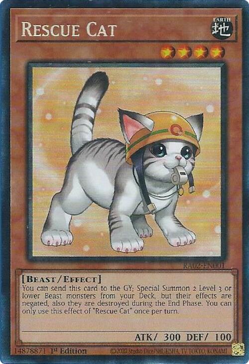 Rescue Cat (Alternate Art) (PCR) (RA02-EN001) [25th Anniversary Rarity Collection II]