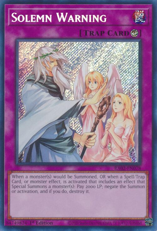 Solemn Warning (Secret Rare) (RA02-EN078) [25th Anniversary Rarity Collection II]