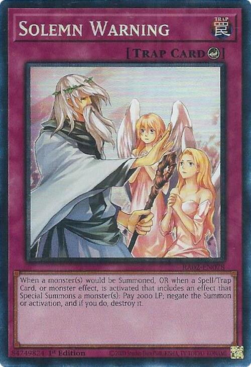 Solemn Warning (PCR) (RA02-EN078) [25th Anniversary Rarity Collection II]