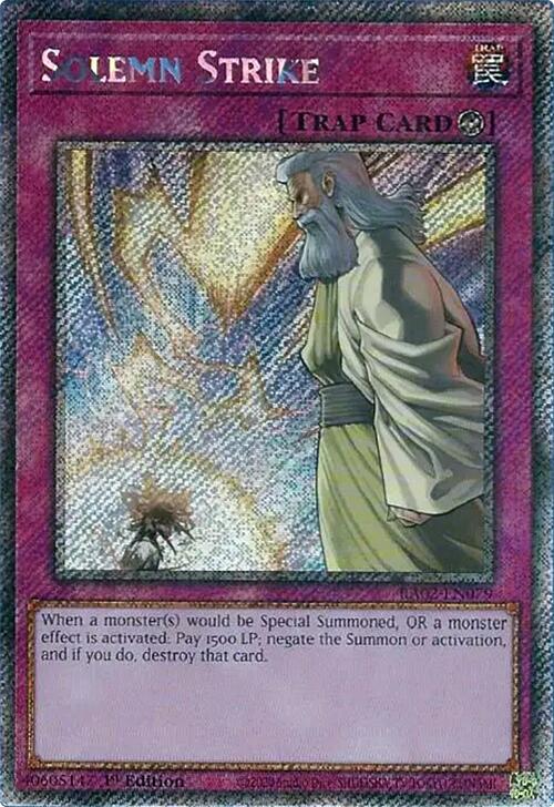 Solemn Strike (Platinum Secret Rare) (RA02-EN079) [25th Anniversary Rarity Collection II]