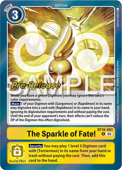 The Sparkle of Fate! (BT16-093 R) [Beginning Observer Pre-Release Cards]