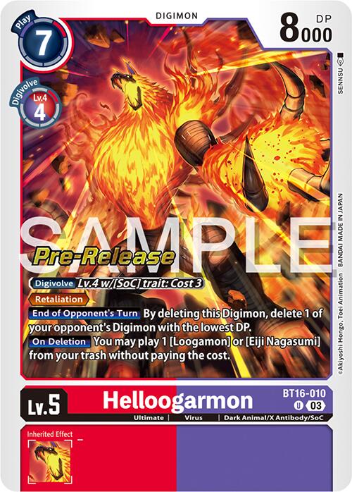 Helloogarmon (BT16-010 U) [Beginning Observer Pre-Release Cards]