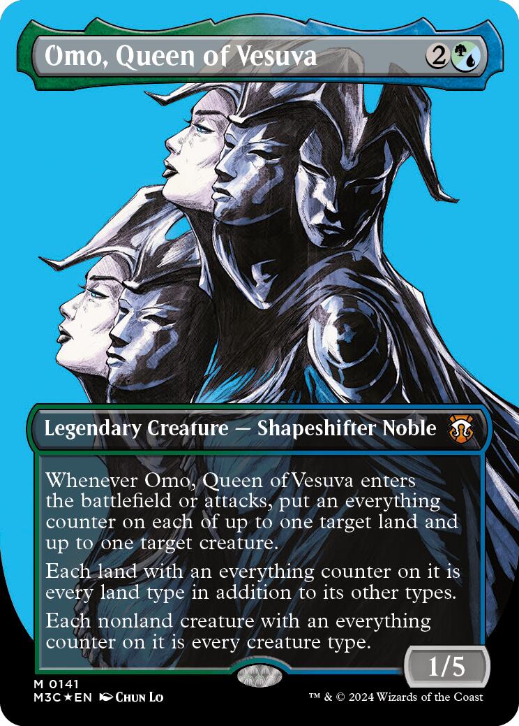 Omo, Queen of Vesuva (Borderless) (Ripple Foil) (141) [Commander: Modern Horizons 3]