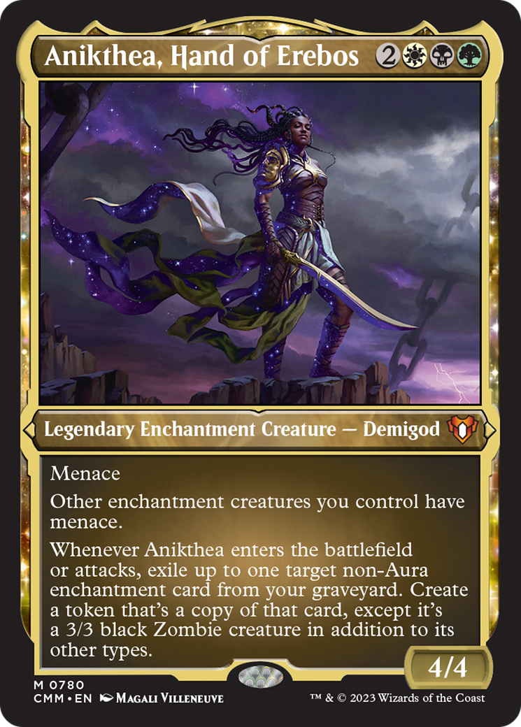 Anikthea, Hand of Erebos (Display Commander) (Foil Etched) - Thick Stock (780) [Commander Masters]