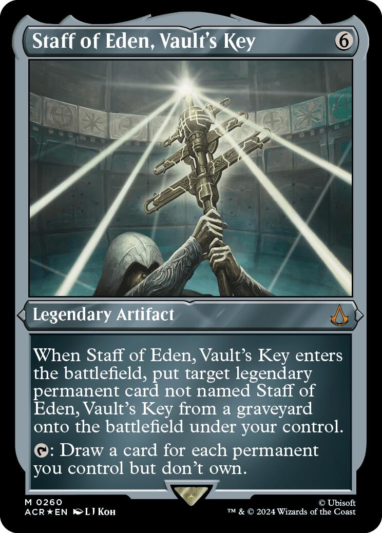 Staff of Eden, Vault's Key (Foil Etched) (260) [Universes Beyond: Assassin's Creed]
