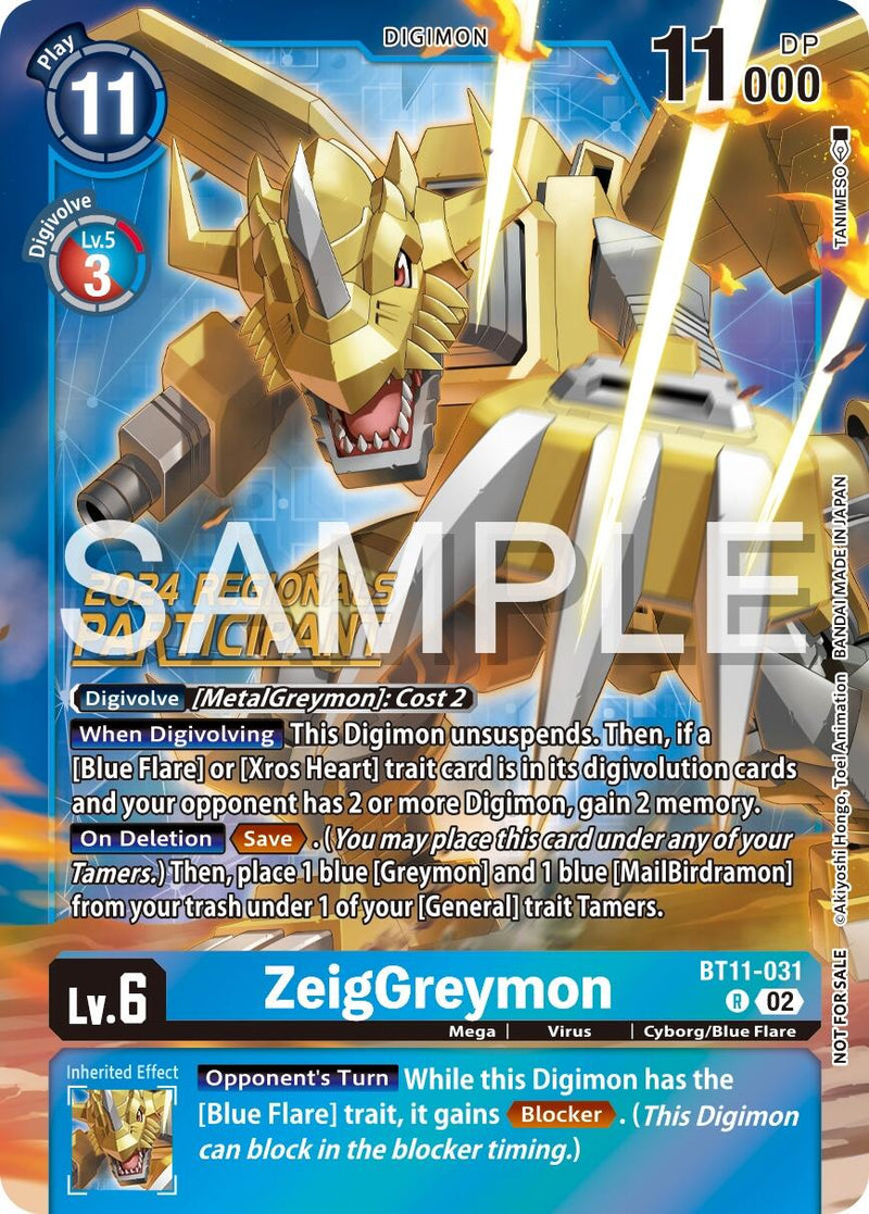 ZeigGreymon (2024 Regionals Participant) (BT11-031 R) [Dimensional Phase]