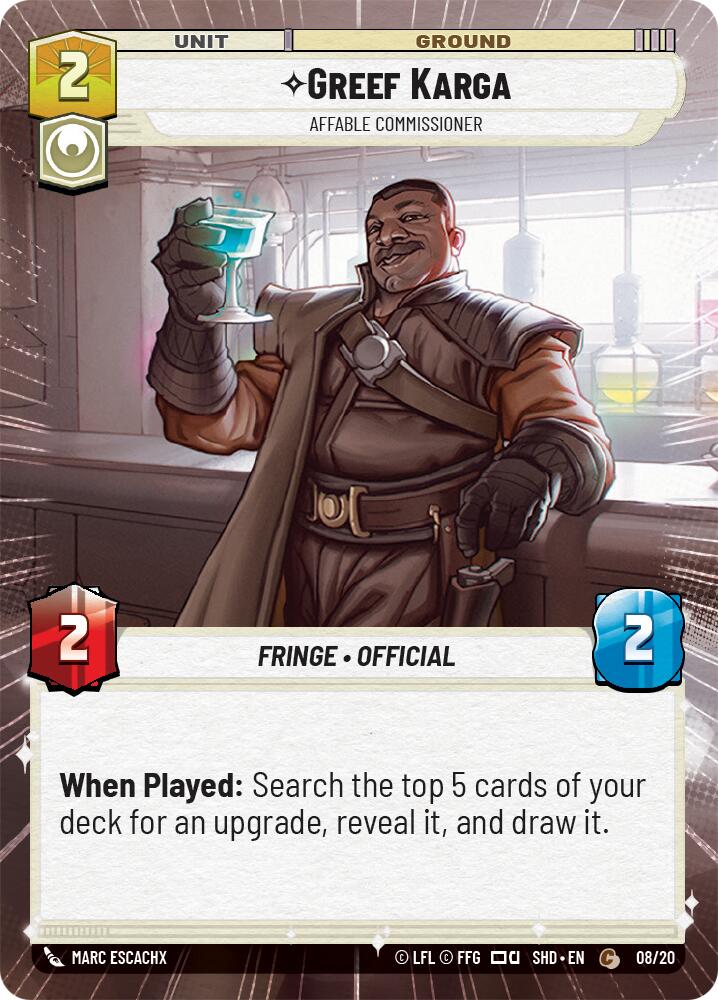 Greef Karga - Affable Commissioner (Hyperspace) (08/20) [Shadows of the Galaxy: Weekly Play Promos]
