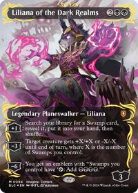 Liliana of the Dark Realms (Borderless) (Raised Foil) [Bloomburrow Commander]
