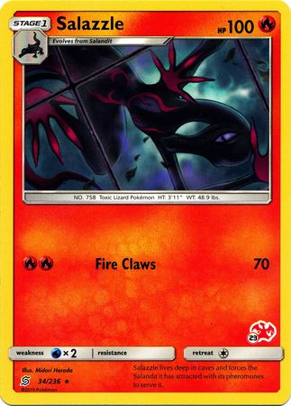 Salazzle - 34/236 (#23 Charizard Stamped) (034/236) [Battle Academy]