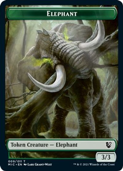 Elephant // Spirit Double-Sided Token (9 // 2) [Commander: Innistrad: Midnight Hunt]