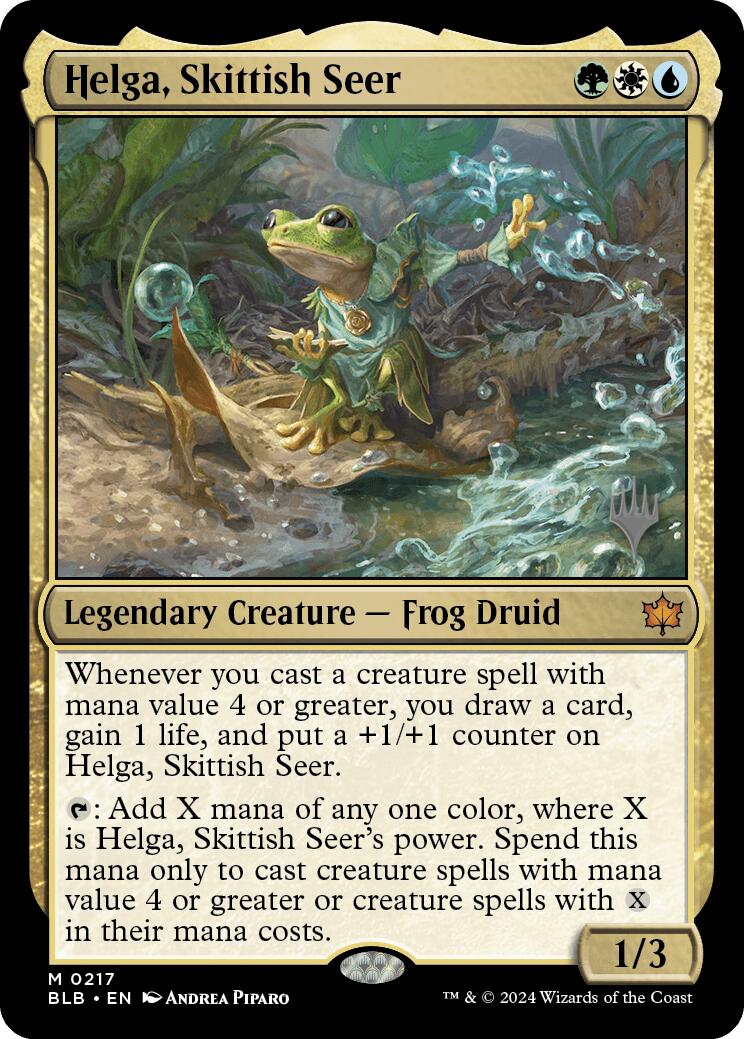 Helga, Skittish Seer (217) [Promo Pack: Bloomburrow]