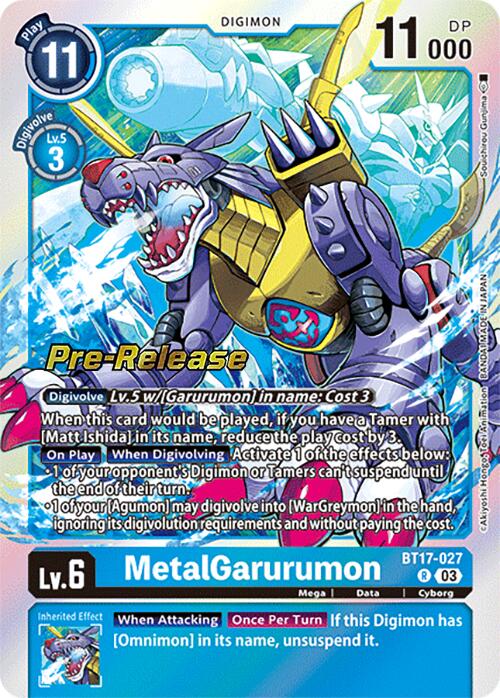 MetalGarurumon (BT17-027 R) [Secret Crisis Pre-Release Cards]