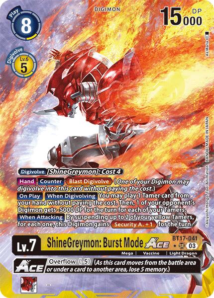 ShineGreymon: Burst Mode ACE (Alternate Art) (BT17-041 SR) [Secret Crisis]