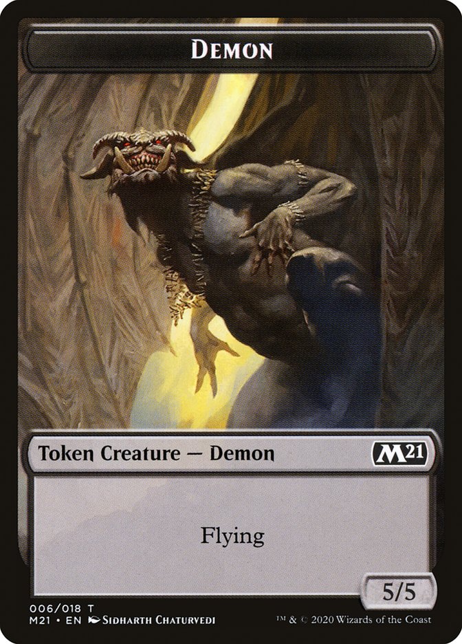 Bird // Demon Double-Sided Token (2 // 6) [Core Set 2021]