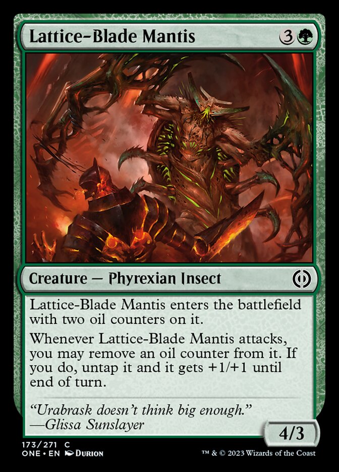Lattice-Blade Mantis (173) [Phyrexia: All Will Be One]