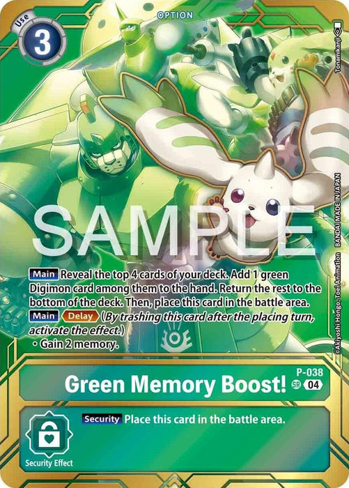 Green Memory Boost! [P-038] - P-038 (Premium Card Collection - Memory Boost! Set) [Digimon Promotion Cards]
