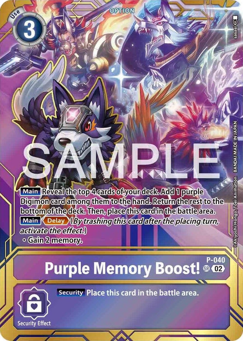 Purple Memory Boost! [P-040] - P-040 (Premium Card Collection - Memory Boost! Set) [Digimon Promotion Cards]