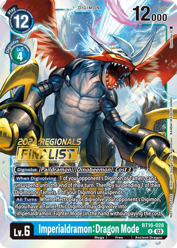 Imperialdramon: Dragon Mode (2024 Regionals Finalist) (BT16-028 R) [Beginning Observer]