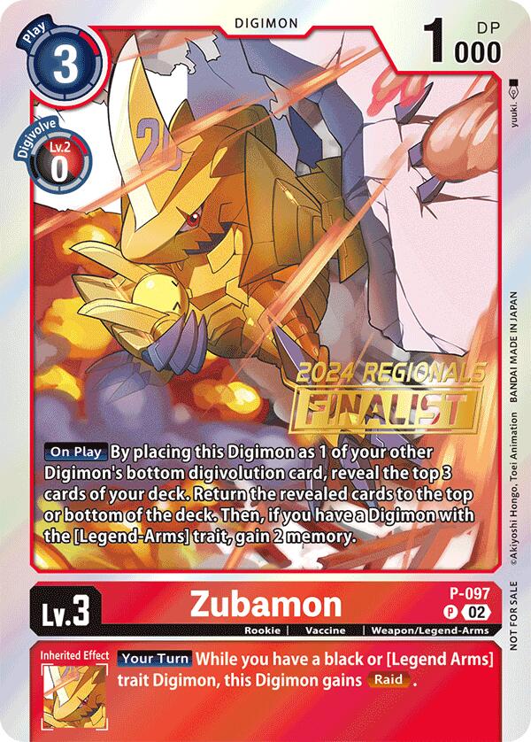 Zubamon - P-097 (2024 Regionals Finalist) (P-097 P) [Digimon Promotion Cards]