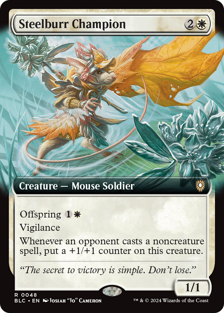 Steelburr Champion (Extended Art) (48) [Commander: Bloomburrow]