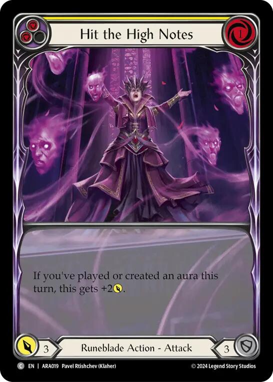 Hit the High Notes (Yellow) (ARA019) [Blitz Deck: Rosetta - Aurora]