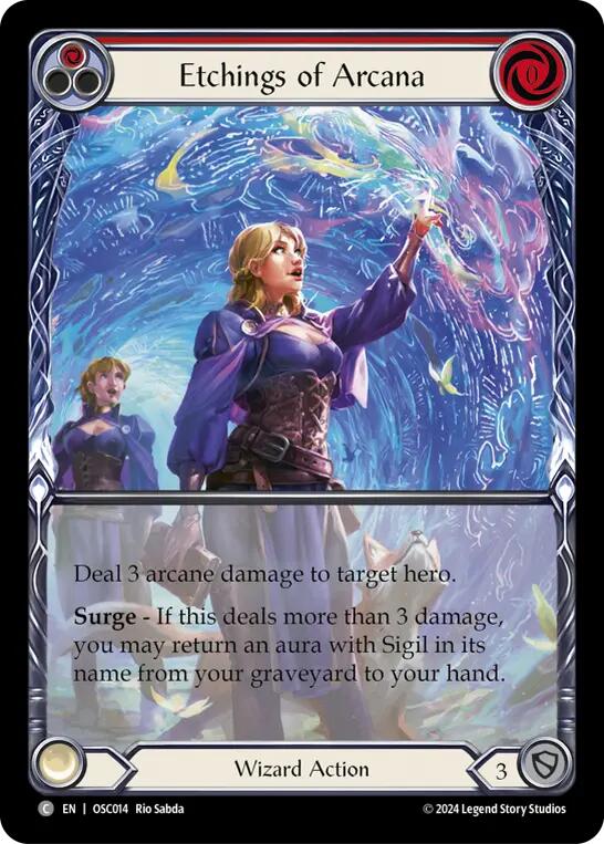 Etchings of Arcana (Red) (OSC014) [Blitz Deck: Rosetta - Oscilio]