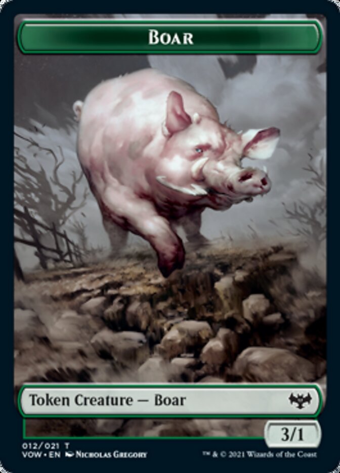 Human (001) // Boar Double-Sided Token (1 // 12) [Innistrad: Crimson Vow]