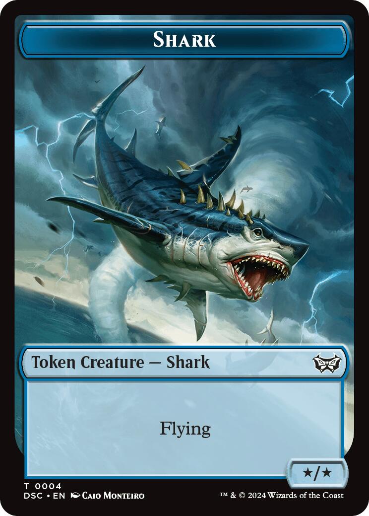 Shark // Copy Double-Sided Token (4 // 1) [Commander: Duskmourn: House of Horror]