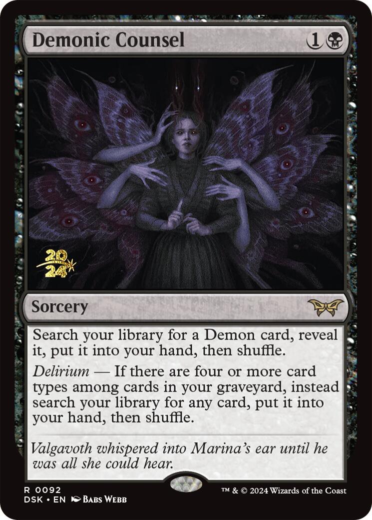 Demonic Counsel (92) [Prerelease Cards]