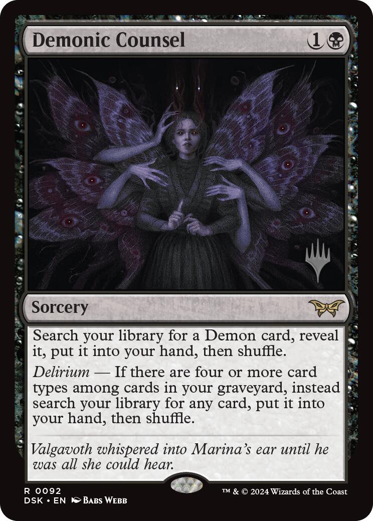 Demonic Counsel (92) [Promo Pack: Duskmourn: House of Horror]