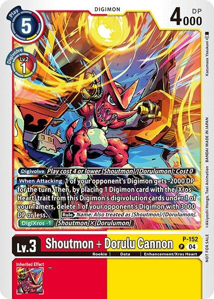 Shoutmon + Dorulu Cannon [P-152] (Store Tournament 2024 Oct. - Dec. Participation Pack) [Digimon Promotion Cards]