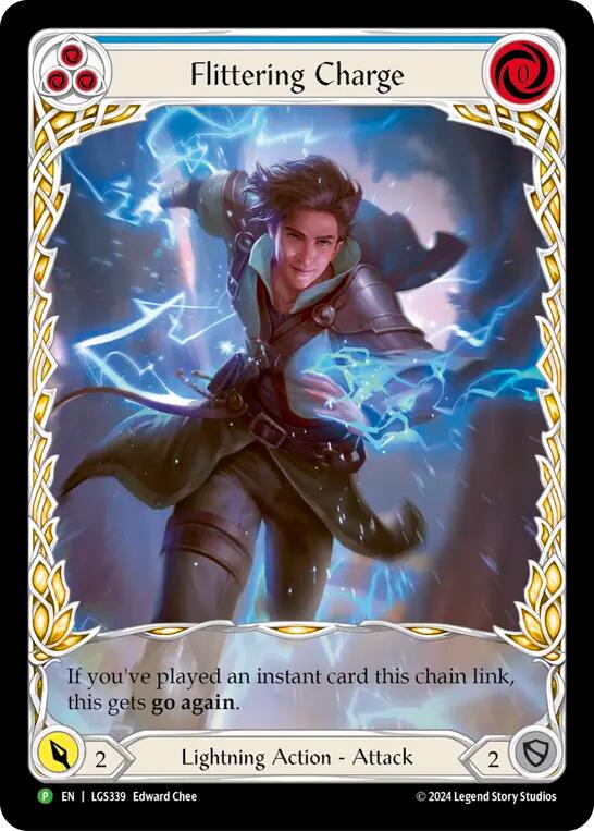Flittering Charge (Blue) (Extended Art) (LGS339) [Flesh and Blood: Promo Cards]