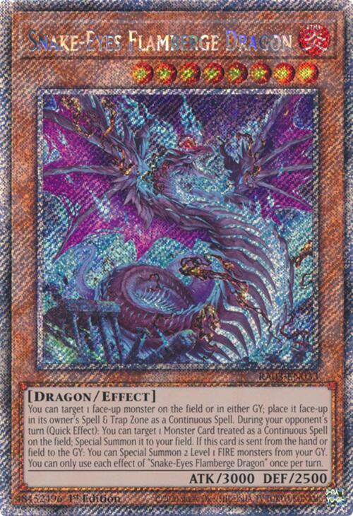 Snake-Eyes Flamberge Dragon (Platinum Secret Rare) (RA03-EN033) [Quarter Century Bonanza]