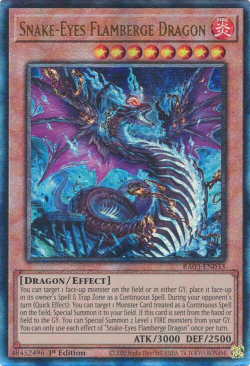 Snake-Eyes Flamberge Dragon (PUR) (RA03-EN033) [Quarter Century Bonanza]