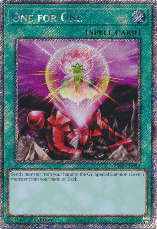 One for One (Platinum Secret Rare) (RA03-EN056) [Quarter Century Bonanza]